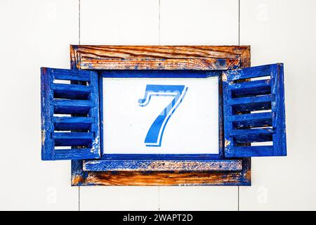 a nice and unique way to indicate the room number of a Bed and Breakfast Stock Photo