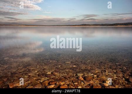 An idyllic landscape in the swamp of Gabriel and Galan, Extremadura, Spain Stock Photo