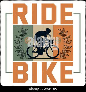 Bicycle T-Shirt Design Stock Vector