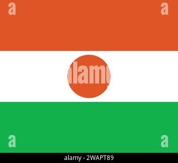 High detailed flag of Niger. National Niger flag. Africa. 3D illustration. Stock Vector