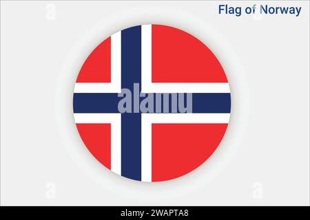 High detailed flag of Norway. National Norway flag. Europe. 3D illustration. Stock Vector