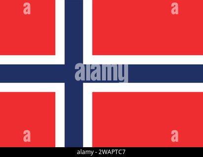High detailed flag of Norway. National Norway flag. Europe. 3D illustration. Stock Vector