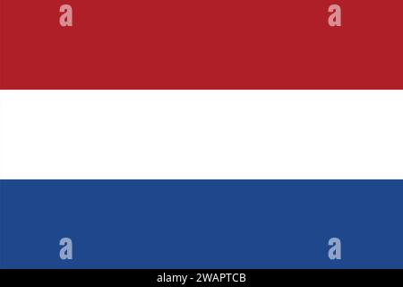 High detailed flag of Netherlands. National Netherlands flag. Europe. 3D illustration. Stock Vector