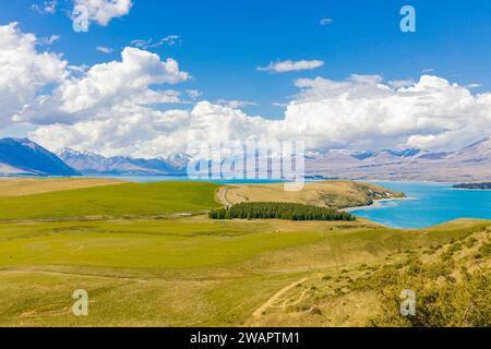 An aerial view of Lake Tekapo in New Zealand Stock Photo - Alamy
