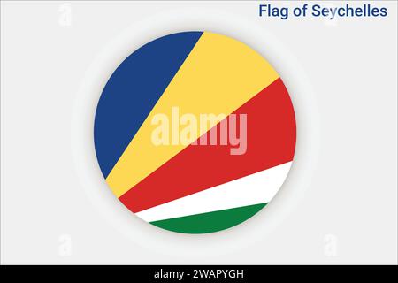 High detailed flag of Seychelles. National Seychelles flag. Africa. 3D illustration. Stock Vector