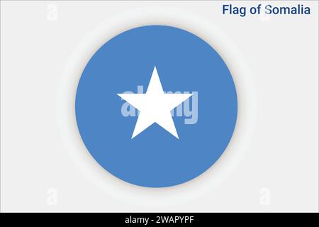 High detailed flag of Somalia. National Somalia flag. Africa. 3D illustration. Stock Vector