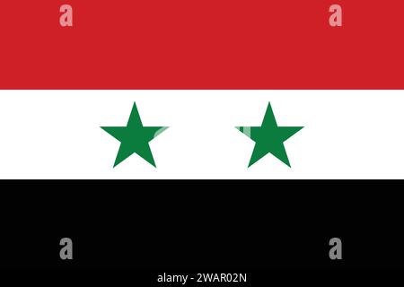 High detailed flag of Syria. National Syria flag. Asia. 3D illustration. Stock Vector