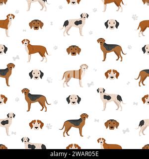 Trigg Hound clipart. All coat colors set. All dog breeds ...