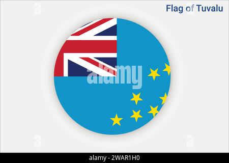High detailed flag of Tuvalu. National Tuvalu flag. Oceania. 3D illustration. Stock Vector