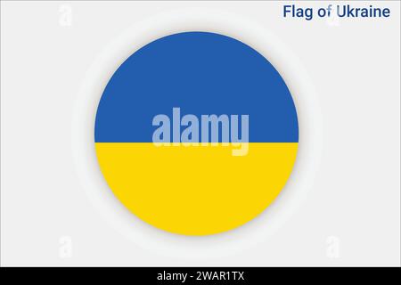 High detailed flag of Ukraine. National Ukraine flag. Europe. 3D illustration. Stock Vector