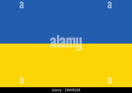 High detailed flag of Ukraine. National Ukraine flag. Europe. 3D illustration. Stock Vector