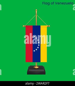 High detailed flag of Venezuela. National Venezuela flag. South America. 3D illustration. Stock Photo