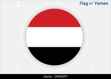 High detailed flag of Yemen. National Yemen flag. Asia. 3D illustration. Stock Vector