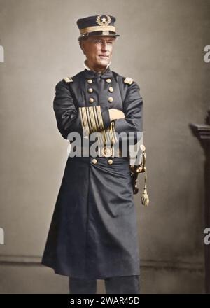 Portrait of rear admiral David Farragut. Circa 1863. By Mathew Brady. Stock Photo