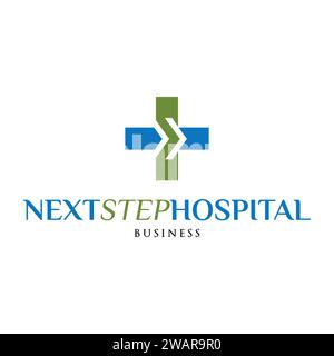 Next Step Hospital Icon Logo Design Template Stock Vector