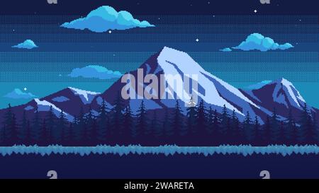 cloud star level pixel video game vector illustration Stock Vector ...