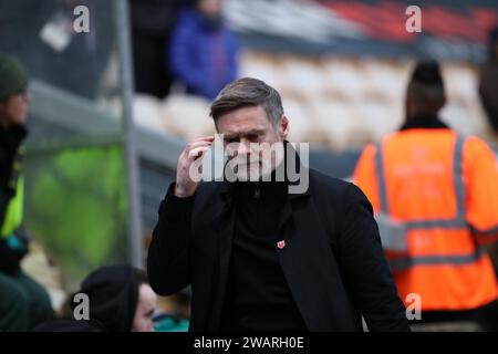 The University of Bradford Stadium, Bradford, England - 6th January 2024 Graham Alexander Manager of Bradford City - during the game Bradford City v Crawley Town, Sky Bet League Two,  2023/24, The University of Bradford Stadium, Bradford, England - 6th January 2024 Credit: Mathew Marsden/WhiteRosePhotos/Alamy Live News Stock Photo