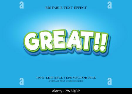 Great Editable text Effect with 3d vector design Stock Vector