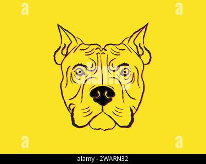 american bully dog head Stock Vector