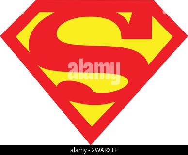 Superman logo | Superman icon, symbol of power hero super man | t shirt costume print logo printed Stock Vector