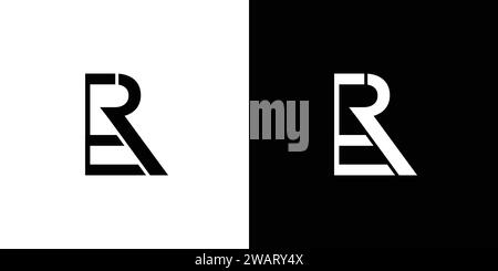 modern and Unique  letter ER initials logo design Stock Vector