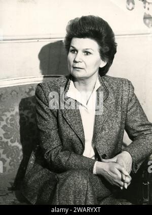 Russian engineer and cosmonauth Valentina Tereshkova, first woman in space and President of the Soviet Women's Committee, USSR 1984 Stock Photo