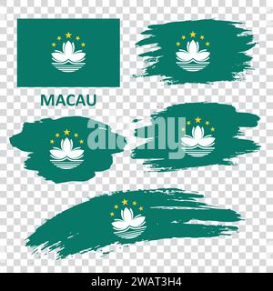 Set of vector flags of Macau Stock Vector