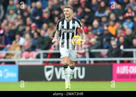 Sunderland on Saturday 6th January 2024. Newcastle United's Kieran Trippier during the FA Cup Third Round match between Sunderland and Newcastle United at the Stadium Of Light, Sunderland on Saturday 6th January 2024. (Photo: Michael Driver | MI News) Credit: MI News & Sport /Alamy Live News Stock Photo