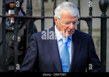 Sir John Major, former British Prime Minister, Conservative Party politician, close up face looking serious, Westminster, London, United Kingdom Stock Photo