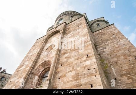View of the Sacra San Michele or St. Michael Abbey, is a religious complex on Mount Pirchiriano, Province of Turin, Piedmont, Italy Stock Photo