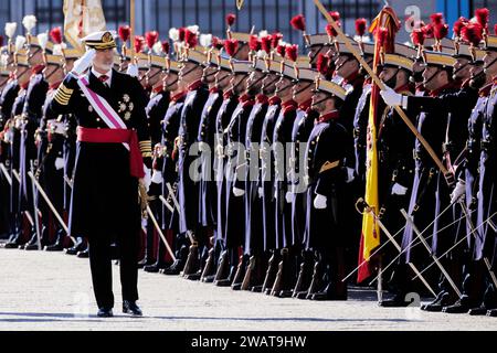 King Felipe VI of Spain attend the Pascua Militar ceremony at the Royal Palace on January 06, 2024 in Madrid, Spain Stock Photo