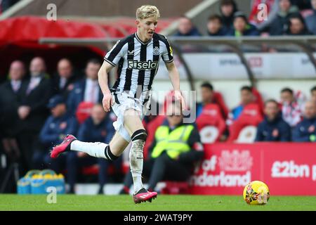 Sunderland on Saturday 6th January 2024. Newcastle United's Anthony Gordon during the FA Cup Third Round match between Sunderland and Newcastle United at the Stadium Of Light, Sunderland on Saturday 6th January 2024. (Photo: Michael Driver | MI News) Credit: MI News & Sport /Alamy Live News Stock Photo