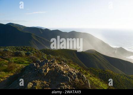 The coastal view from Doud Peak in Garrapata State Park. Stock Photo