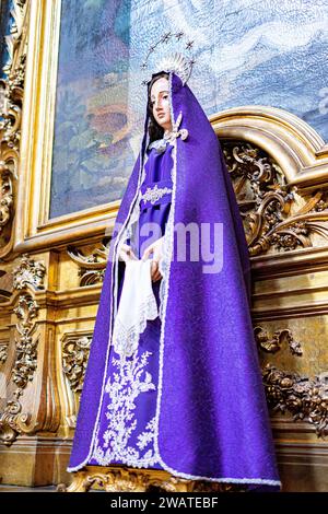 figure of Our Lady of Sorrows in the Interior of the Basilica of the Martires, Church of the Holy Sacrament, Lisbon-estremadura-portugal.1-1-2024 Stock Photo