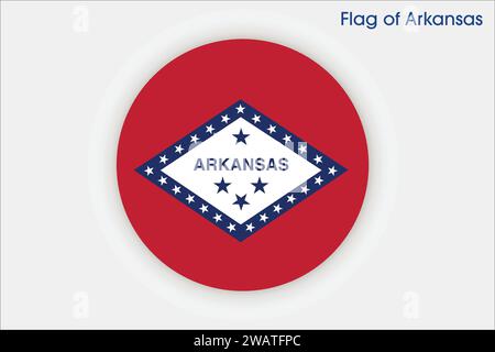 High detailed flag of Arkansas. Arkansas state flag, National Arkansas flag. Flag of state Arkansas. USA. America. Stock Vector