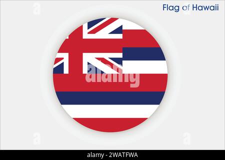 High detailed flag of Hawaii. Hawaii state flag, National Hawaii flag. Flag of state Hawaii. USA. America. Stock Vector