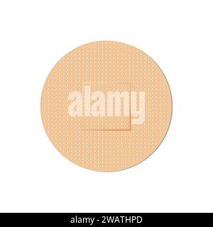 Classic round shape plaster for wounds, vector illustration Stock Vector