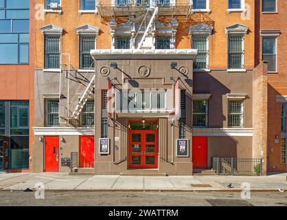 La MaMa Annex Building, now theater club, was built as a tenement but later served as athletic club, dance hall, and television studio. Stock Photo