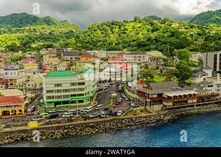 ROSEAU, DOMINICA- December 5, 2023: Dominica is an island country in the West Indies. The Island's economy is still recovering from the Covid lockdown Stock Photo