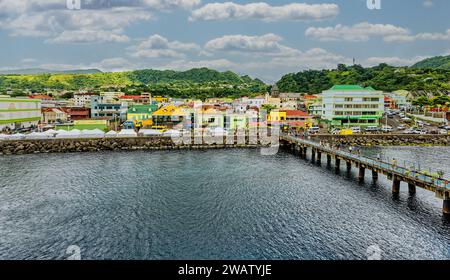 ROSEAU, DOMINICA- December 5, 2023: Dominica is an island country in the West Indies. The Island's economy is still recovering from the Covid lockdown Stock Photo