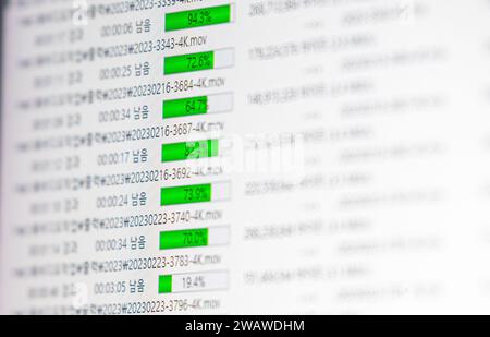 Status bar of data transmission over internet, cyber security, internet security connection Stock Photo