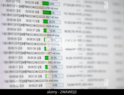 Status bar of data transmission over internet, cyber security, internet security connection Stock Photo