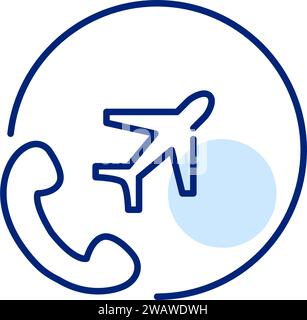 Airline call centre. Pixel perfect, editable stroke icon Stock Vector