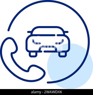 Rental car roadside assistance call centre. Pixel perfect, editable stroke icon Stock Vector