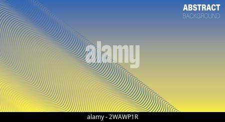 Smooth flow of wavy shape with gradient vector abstract background, dark blue design curve line energy motion, relaxing music sound or technology. Stock Vector