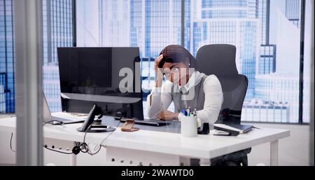 Ransomware Malware Attack. Hacked Business Computer. Cyber Security Breach Stock Photo