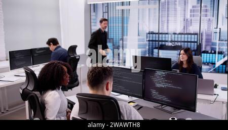 Business Team Working On Computer. Software App Development Stock Photo