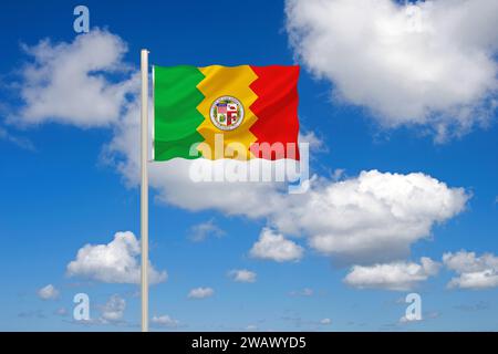 The flag of Los Angeles, Studio Stock Photo