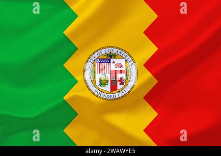 The flag of Los Angeles, Studio Stock Photo