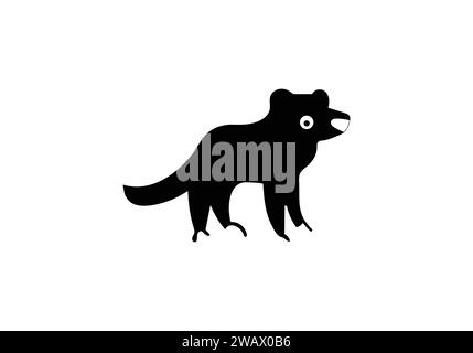 Blue Whale minimal style illustration design Stock Vector